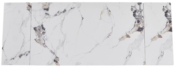 Rozkładany stół z ceramicznym blatem Luigi 160-240 cm, biały marmur/kaszmir