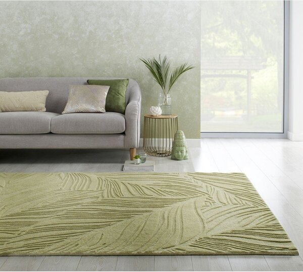 Zielony wełniany dywan 200x290 cm Lino Leaf – Flair Rugs
