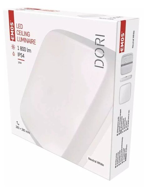 Biała lampa sufitowa LED 28x28 cm Dori – EMOS