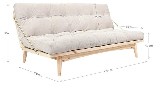 Różowa rozkładana sofa 190 cm Folk – Karup Design