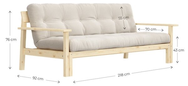 Musztardowa rozkładana sofa 218 cm Unwind – Karup Design