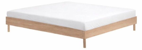 Łóżko dwuosobowe z litego drewna dębowego bez zagłówka i stelaża w naturalnym kolorze 160x200 cm Forrest – Vipack