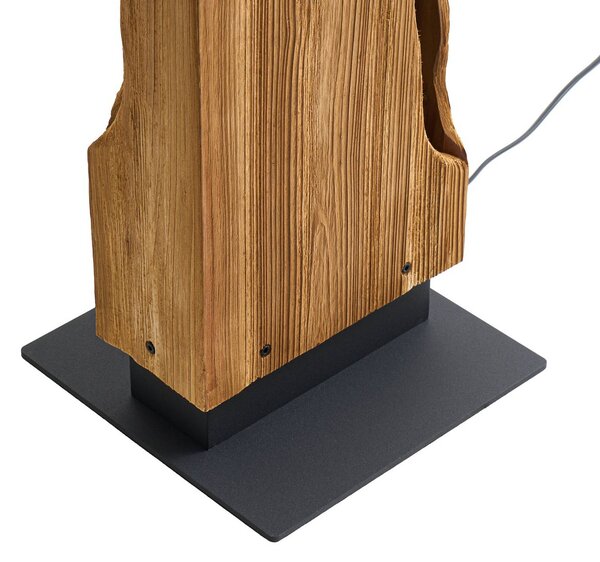 Lampa stojąca Tarry Lucande, jasne drewno, salon / jadalnia, drewno, dworkowy / rustykalny