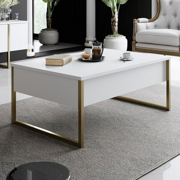 Stolik konferencyjny Luxe White and Gold
