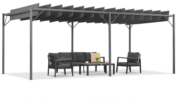 Antracytowa pergola tarasowa Malaga 3x6m Garden Point