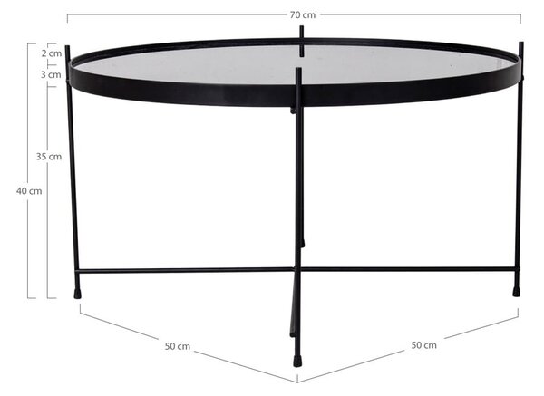 Czarny okrągły stolik ø 70 cm Venezia – House Nordic