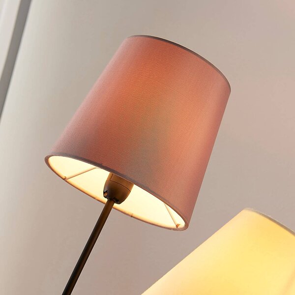 Lampa stojąca Melis Lindby, kremowy / amber, salon / jadalnia, tkanina / materiał / jedwab, nowoczesny