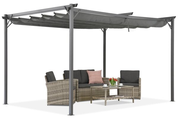 Antracytowa pergola tarasowa La Palma 3x4 Garden Point