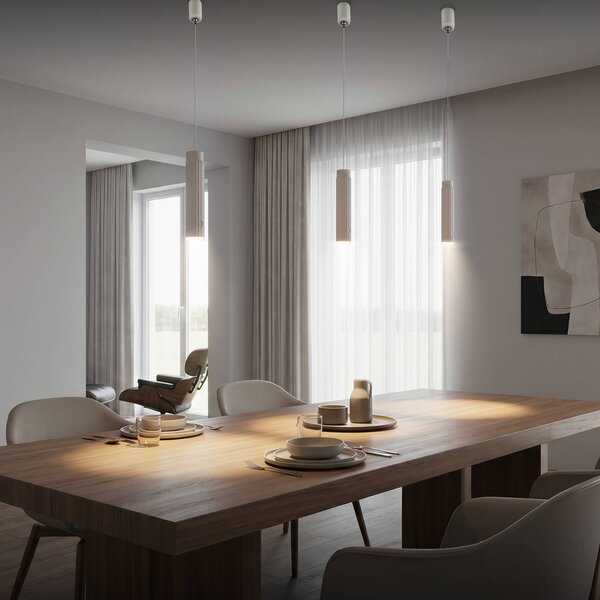 Briloner Lampa wisząca Hang, możliwość ściemniania, biały / opal, salon / jadalnia, tworzywo sztuczne, nowoczesny