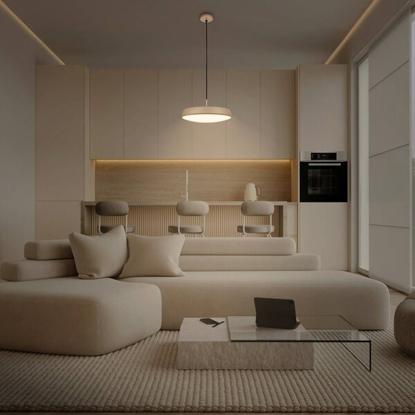 Briloner Lampa wisząca Nala, kremowy / amber, salon / jadalnia, tworzywo sztuczne, nowoczesny