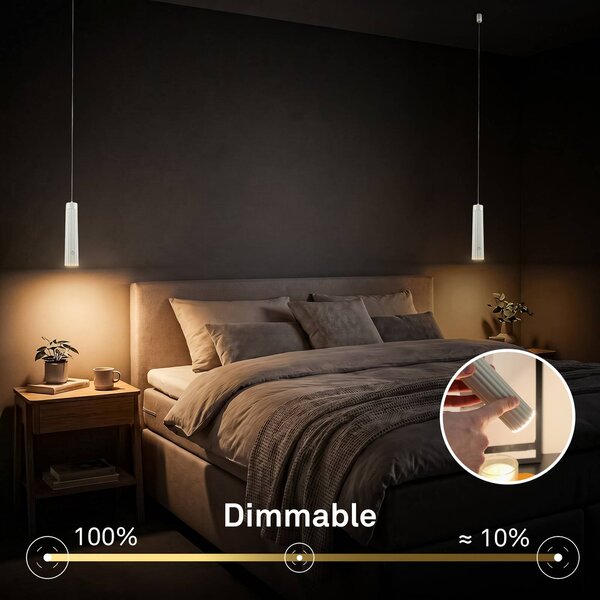 Briloner Lampa wisząca Hang, możliwość ściemniania, biały / opal, salon / jadalnia, tworzywo sztuczne, nowoczesny