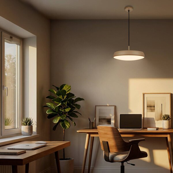 Briloner Lampa wisząca Nala, kremowy / amber, salon / jadalnia, tworzywo sztuczne, nowoczesny