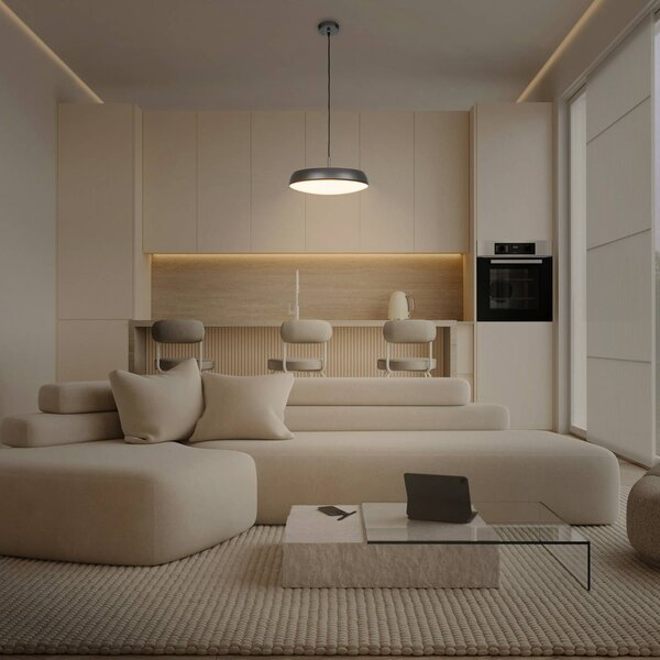 Briloner Lampa wisząca Nala, czarny, salon / jadalnia, tworzywo sztuczne, nowoczesny