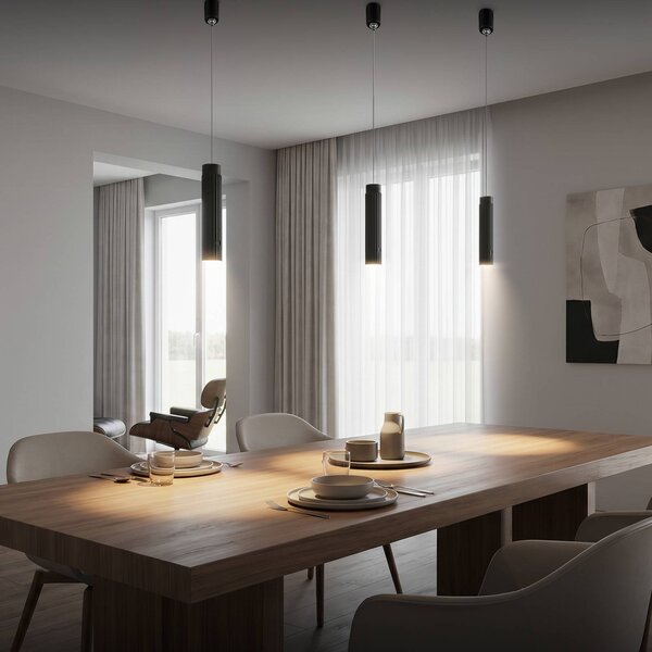 Briloner Lampa wisząca Hang, możliwość ściemniania, czarny, salon / jadalnia, tworzywo sztuczne, nowoczesny