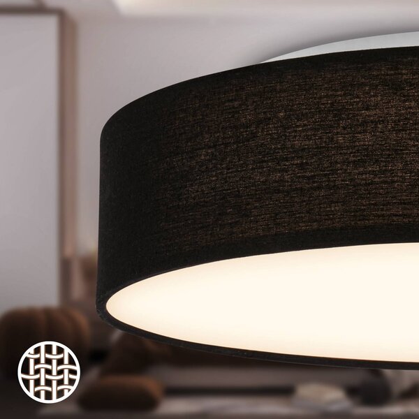 Briloner Lampa sufitowa Duck, czarny, salon / jadalnia, tkanina / materiał / jedwab, skandynawski