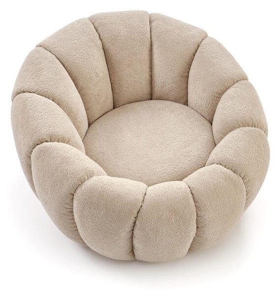 Beżowy fotel w stylu donut | Umeblowana.com