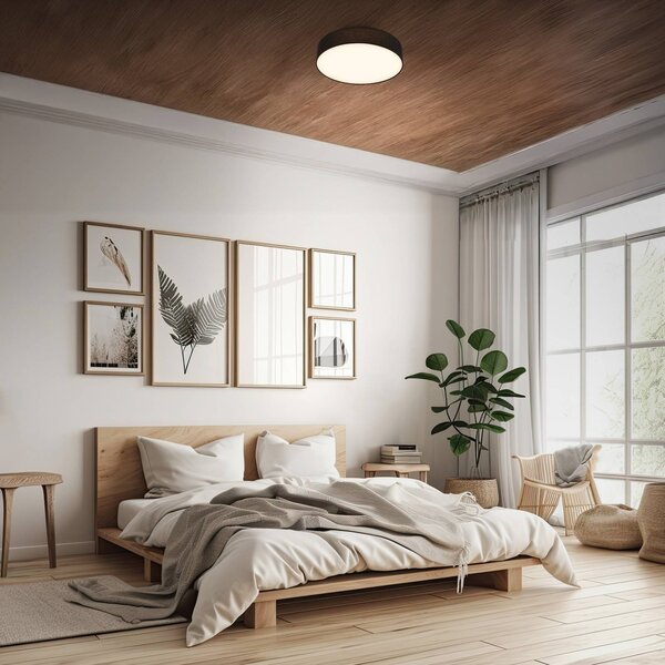 Briloner Lampa sufitowa Duck, czarny, salon / jadalnia, tkanina / materiał / jedwab, skandynawski