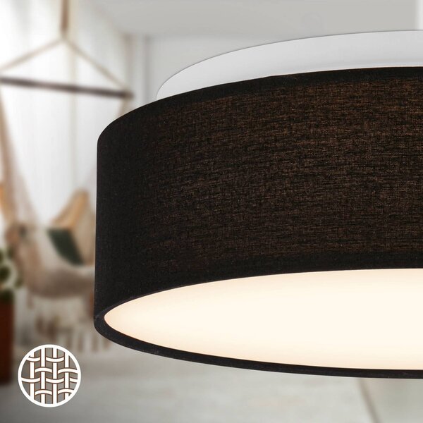 Briloner Lampa sufitowa Duck, czarny, salon / jadalnia, tkanina / materiał / jedwab, skandynawski