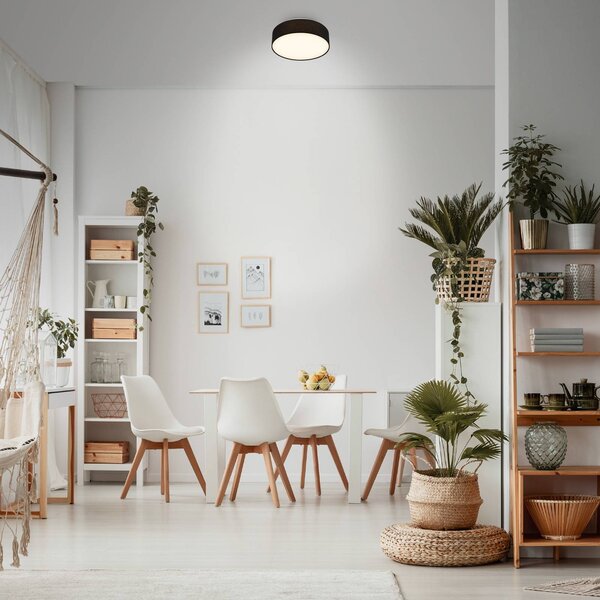 Briloner Lampa sufitowa Duck, czarny, salon / jadalnia, tkanina / materiał / jedwab, skandynawski