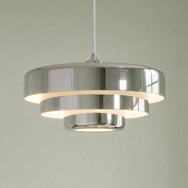 Lampa wisząca Tivra Lindby, możliwość ściemniania, chromowy / srebrny, salon / jadalnia, metal, design