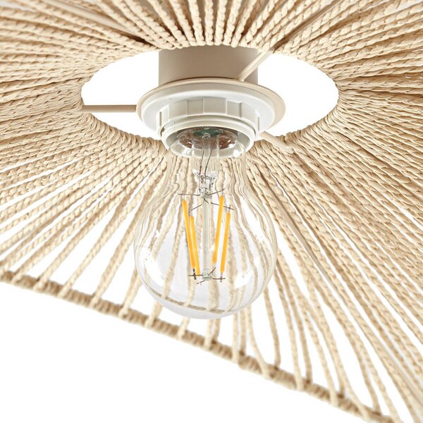 Lampa sufitowa Valdorin Lindby, możliwość ściemniania, kremowy / amber, salon / jadalnia, papier / lunolit / lunopal, nowoczesny