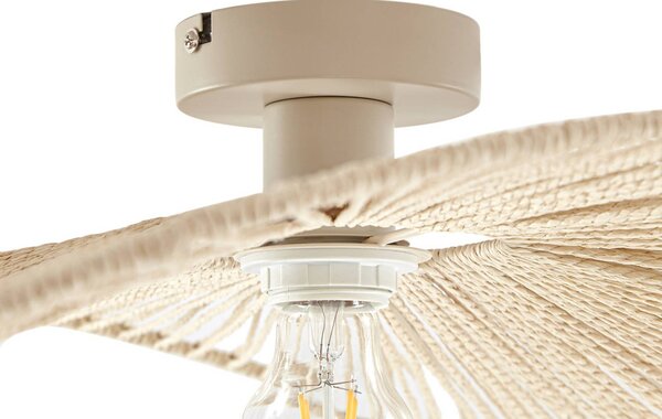 Lampa sufitowa Valdorin Lindby, możliwość ściemniania, kremowy / amber, salon / jadalnia, papier / lunolit / lunopal, nowoczesny