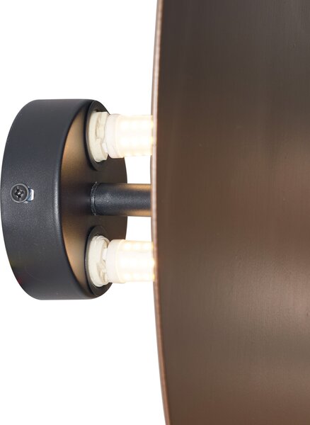 Designerski kinkiet brązowy organiczny 32 cm 2-źródła światła - Pulley