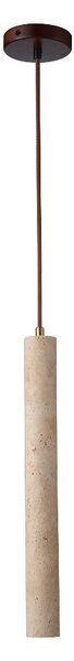Travertino - lampa wisząca 45 cm cylindryczny trawertyn minimalistyczny czarny