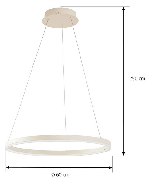 Lampa wisząca Albiona Arcchio, możliwość ściemniania, kremowy / amber, kuchnia, metal, nowoczesny