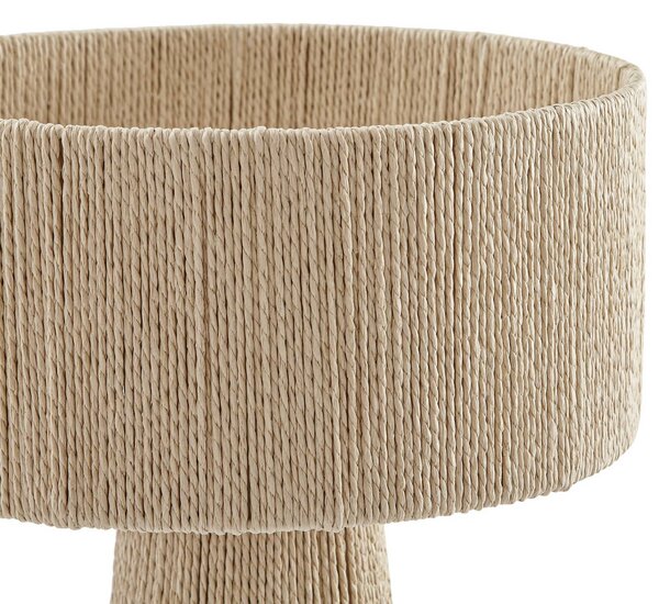 Lampa stołowa Anuva Lindby, kremowy / amber, salon / jadalnia, papier / lunolit / lunopal, dworkowy / rustykalny
