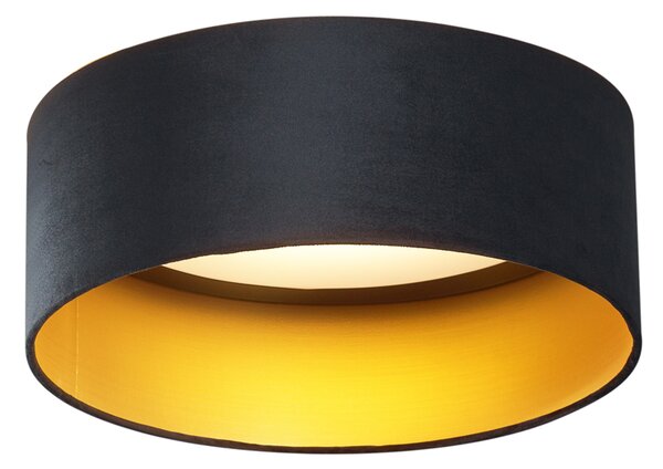 Nowoczesna lampa sufitowa czarny aksamit 40 cm z LED z 3-stopniowym ściemnianiem - Sue