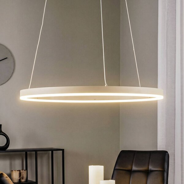 Lampa wisząca Albiona Arcchio, możliwość ściemniania, kremowy / amber, kuchnia, metal, nowoczesny