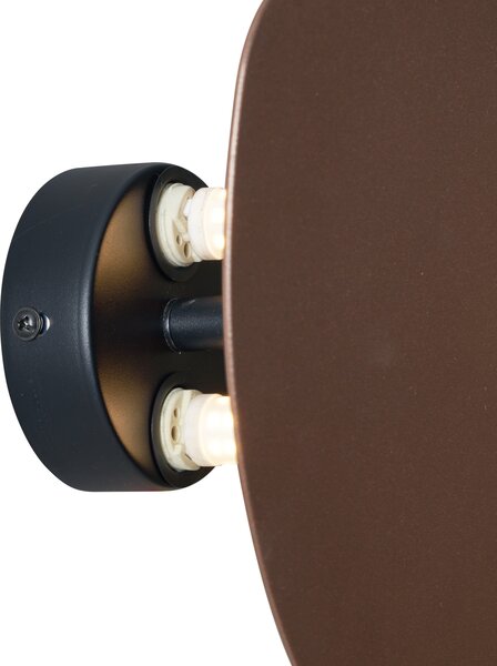 Designerski kinkiet brązowy organiczny 20 cm 2-źródła światła - Pulley