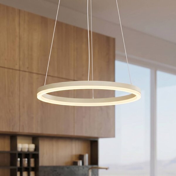 Lampa wisząca Albiona Arcchio, możliwość ściemniania, kremowy / amber, kuchnia, metal, nowoczesny