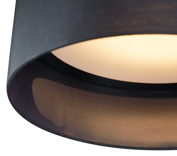 Nowoczesna lampa sufitowa czarna transparentna 40 cm z LED z 3-stopniową regulacją ściemniania - Sue