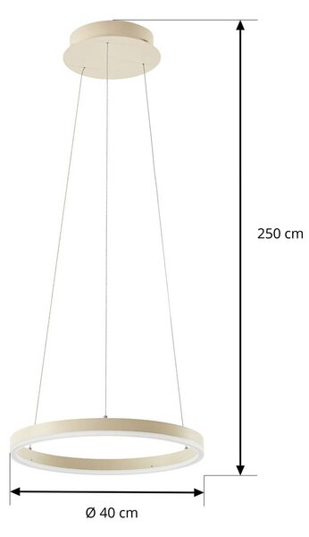 Lampa wisząca Albiona Arcchio, możliwość ściemniania, kremowy / amber, kuchnia, metal, nowoczesny