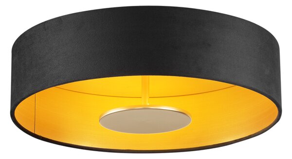 Nowoczesna lampa sufitowa czarny aksamit z LED z 3-stopniowym ściemnianiem - Bredow