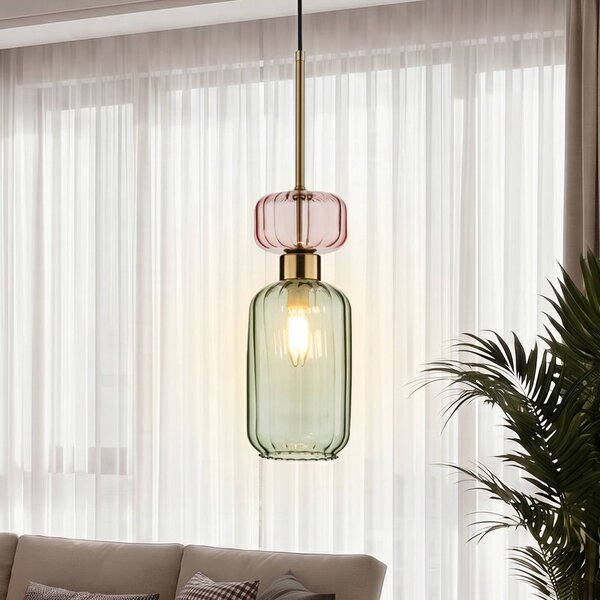 Lampa wisząca Molly Milagro Lighting, możliwość ściemniania, zielony, salon / jadalnia, szkło, nowoczesny