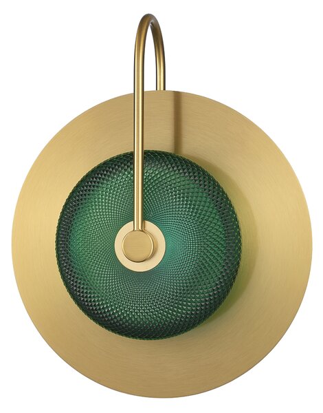 Ojo Verde - kinkiet 29 cm okrągły LED 4 W dekoracyjny nowoczesny złoty