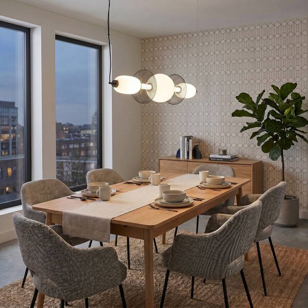 Lampa wisząca Arame Milagro Lighting, czarny, salon / jadalnia, szkło, nowoczesny