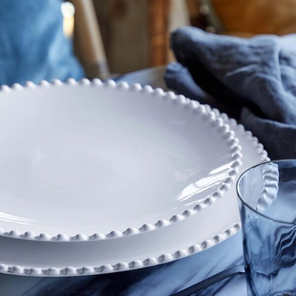 Biały talerz kamionkowy Costa Nova Pearl, ⌀ 28 cm