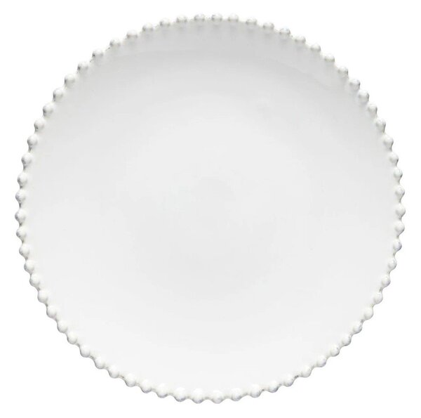 Biały talerz kamionkowy Costa Nova Pearl, ⌀ 28 cm
