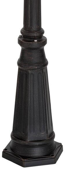 Lampa zewnętrzna Lindby Eddie, 198 cm, rdza, metal, IP44, E27 EDDIE Lindby, możliwość ściemniania, brązowy / rdzawy, dworkowy / rustykalny