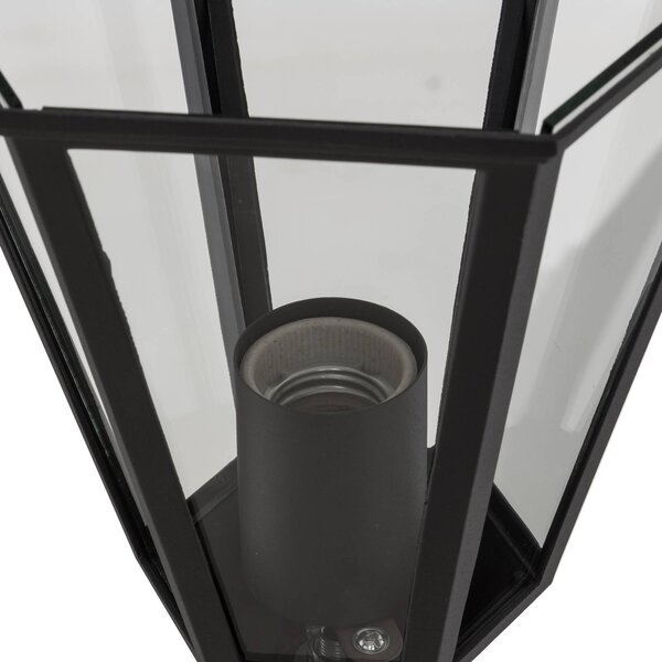 Lampa zewnętrzna Lindby Edana, 211 cm, antracyt, E27, IP44 Edana, czarny, aluminium, nowoczesny