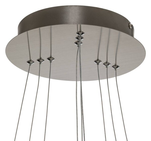 Lampa wisząca Ezana Lucande, możliwość ściemniania, aluminiowy / szary / cynkowy, salon / jadalnia, metal, nowoczesny