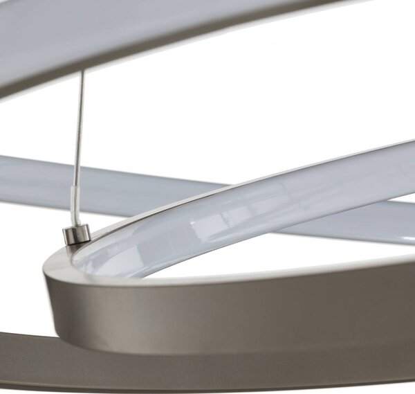 Lampa wisząca Ezana Lucande, możliwość ściemniania, aluminiowy / szary / cynkowy, salon / jadalnia, metal, nowoczesny
