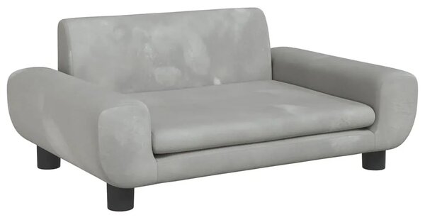 Dziecięca aksamitna sofa dziecięca jasnoszara B8-L85