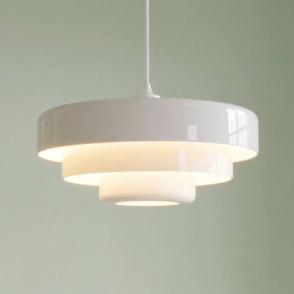 Lampa wisząca Tivra Lindby, możliwość ściemniania, biały / opal, salon / jadalnia, metal, design