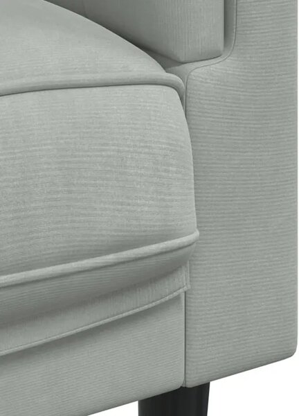 Jasnoszara aksamitna sofa 2-osobowa z poduszkami B8-F91