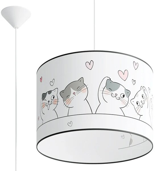 Lampa wisząca dla dzieci z abażurem w koty - A585 P4-T76